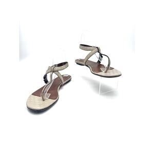 Gucci Mystic White Microguccissima T Strap Thong Sandals EU 39